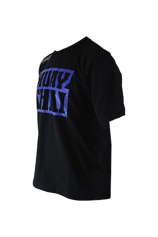 Dragondo Tx8521 Muaythai Tişört Mavi Basklı Muay Thai Tişörtü Siyah