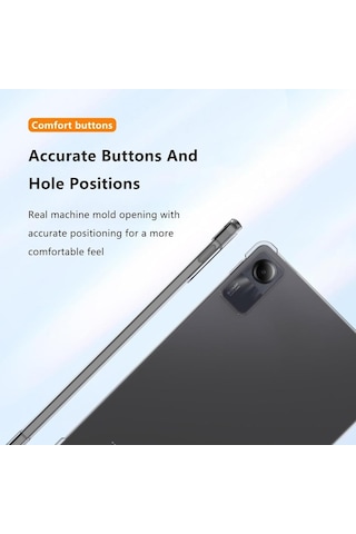 Samsung Galaxy Uyumlu Tab S9 Fe Kılıf Darbelere Dayanıklı Şeffaf Kapak
