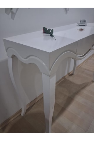 Dresuar 90628 Cnc Çökertme Model Cnc Ayna Lake Beyaz Tabla Kayn Aslan Ayak Beyaz