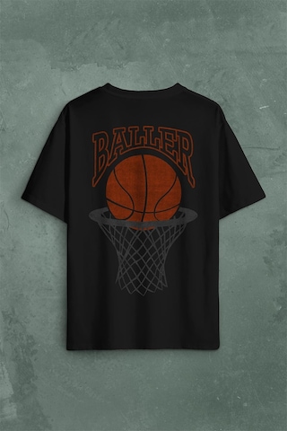 Baller Basketball Basketbol Nba Basketçi Üçlük Sırt Ön Baskılı Oversize Tişört Unisex T-shirt 001