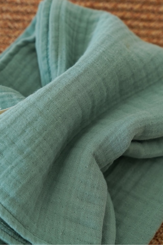 Organik Pamuk Ekstra Yumuşak 4 Katlı Müslin Battaniye Çağla Yeşili 85x100 CM Çağla Yeşili