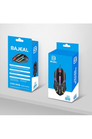 Bajeal D3 Led Mouse 1000 Dpı Usb Kablolu Optik Gaming Pc Bilgisayar, Ofis Oyun Faresi D302