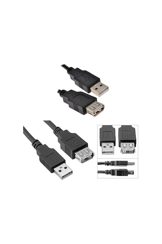 0.5M Usb Uzatma Kablosu Dişi Erkek Kısa Usb 2.0 Kablo - 50Cm