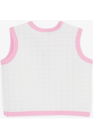 Breeze Kız Bebek Yelek Düğmeli 0-3 Ay-9 Ay, Beyaz-beyaz Beyaz