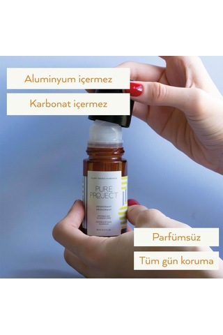 Deodorant 50ml. Cam Roll-on Deodorant. Doğal, Aluminyum İçermez, Parfüm İçermez, Gün Boyu Koruma