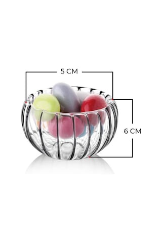 Çift Cidarlı 2 Li Optikli-çizgili-fitilli Mini Sosluk Drajelik Lokumluk Şeffaf