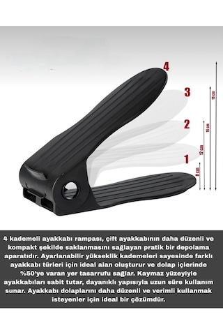 10 Adjustable-level Shoe Ramps Maximize Your Storage Space Plastik Siyah Tr Diğer