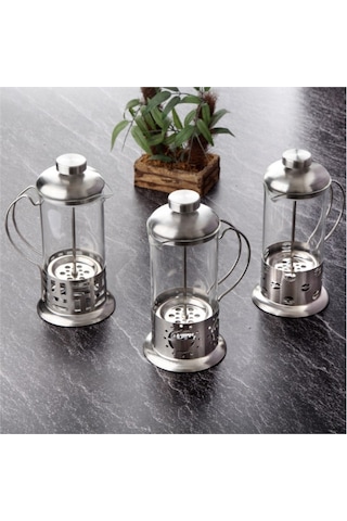 Çelik Kulplu Cam French Press - 350 Ml Çok Renkli