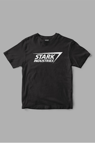 "stark Industries" Tony Stark Ironman Baskılı Tişört Siyah "stark Industries" Tony Stark Ironman Baskılı Tişört Siyah