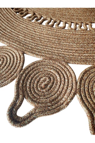 Nakkaş Home Su Damlası Modeli 120x120 Jüt Yuvarlak Kilim