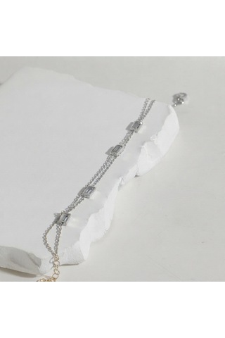 Zirkon Taşlı Zincir Bileklik 718556 Silver Gümüş