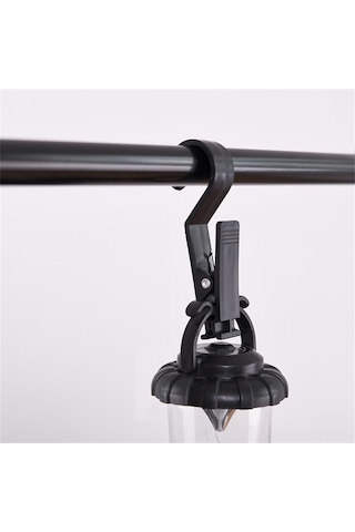 Yaleker Kamp Çadırı Sabitleme Kancaları - 4 Adet Pp Malzeme, Hafif Ve Dayanıklı, Sırtlı Açık, Çadır, Perde, Havlu Asma İçin Siyah