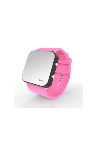 Cool Watch Saat - Siyah Led Kasa - Pembe Kayış Unisex