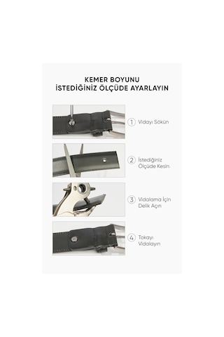 AC&Co / Altınyıldız Classics Erkek Sıyah Casual Suni Deri Kemer Siyah