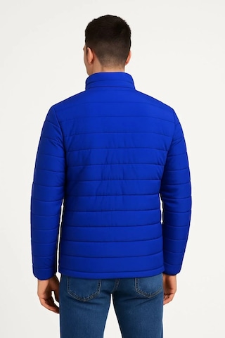 Erkek Bomber Mont Ceket Su İtici Kumaş, Kapitone Astarlı, Fermuarlı, Kışlık - Saks Mavisi Saks Mavisi