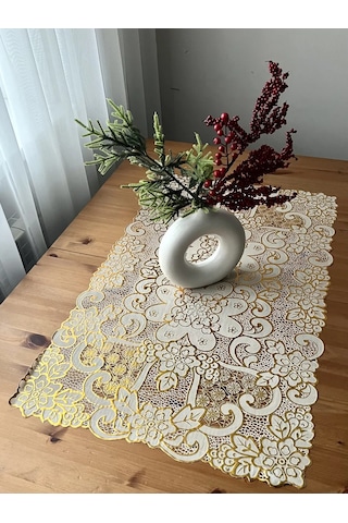Best Price 34 Dikdörtgen Masa Örtüsü 277578612 Altın Rengi