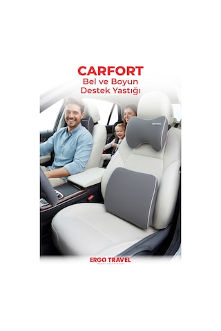Viscofoam Araç Içi Visco Boyun Destek Ve Bel Destek Yastığı Gri Visco Yastık