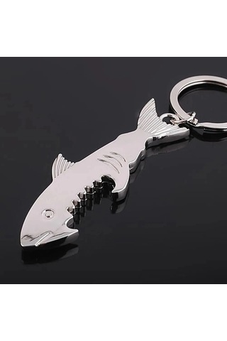 Liangmei Köpekbalığı Şekilli Şişe Açacağı Anahtarlık Şekilli Ahşap