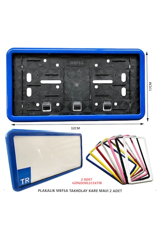 Plakalık Plastik Tak Kolay Kare Mavi Çerçeveli 2 Adet