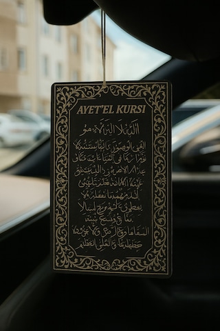 Ayetel Kürsi Ve Türk Bayrağı - İkili Oto Kokusu - Dekoratif Araç Kokusu Ve Aksesuarı