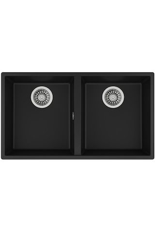 Teka Square 760 Tg Çift Hazneli Tezgahaltı Tegranite Eviye - Siyah - 115260024