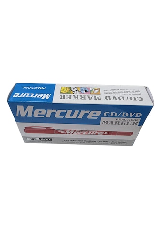 Mercure 1.00mm-0,5mm Çift Uçlu Cd/dvd Kalem Kırmzı 12 Adet Kırmızı
