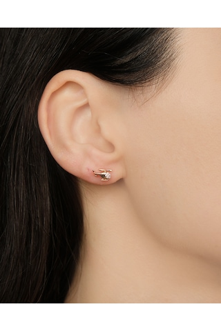 Lekka Design Kararmaz Çelik Lüks Kadın Mini Helikopter Küpe Altın