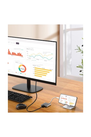Cr57 Type-c'den Hdmı'a Görüntü Ve Ses Aktarıcı 4k 30hz Usb 3.0 Pd 100w Dönüştürücü Çoğaltıcı