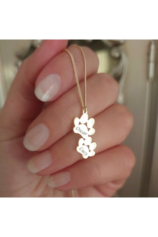 Vaoov 925 Ayar Gümüş İsimli Pati Kolye