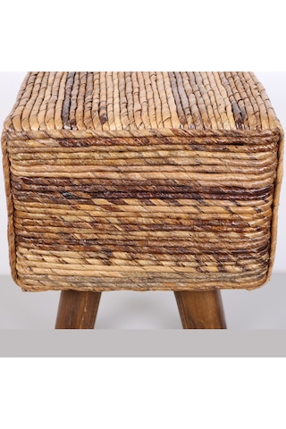 Abaka Kare Puf & Stools-doğal Teak Gövde 33x44x50 Cm Bej