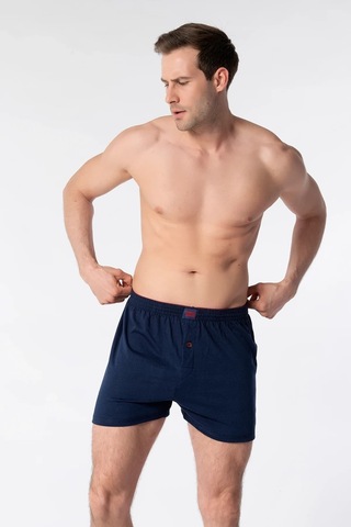Hepsine Rakip Tutku Erkek Penye Düğmeli Boxer 6'lı Paket Pamuklu Rahat Kesim 0117 Lacivert