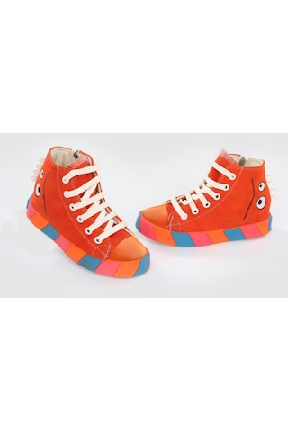 Canavar Turuncu Süet Erkek Çocuk Sneakers-Turuncu