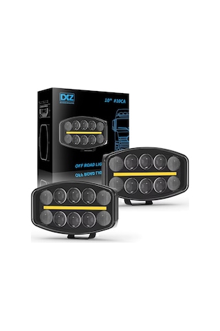 10'' Beyaz Turuncu Led Spot Projektör + Drl Tır Kamyon Off Road 12-24volt Çalışma Lambası