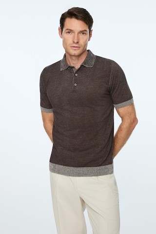 Morven Erkek Kahve Trend Polo Yaka Tencel Triko T-shirt 26ys018024400 Kahve