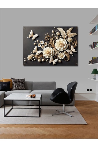 Kanvas Tablo Porselenden Çiçek Zarafeti 100cmx140cm