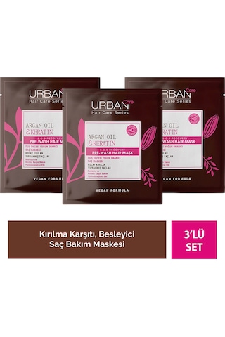 Urban Care Argan Oil ve Keratin Saç Bakım Maskesi 3 x 50 ML