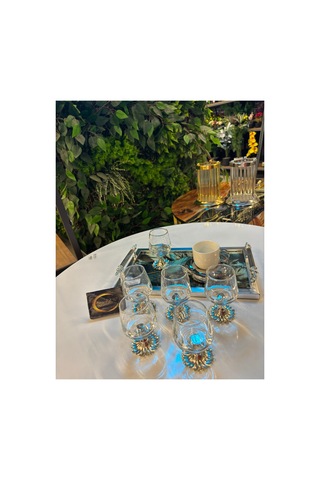 Lav Gümüş Metal Ayaklı Kahve Yanı Bardağı, Soda Bardağı, Su-meşrubat Bardağı, Sunumluk Ayaklı Bardak Gold-yaldız-çok Renkli-siyah