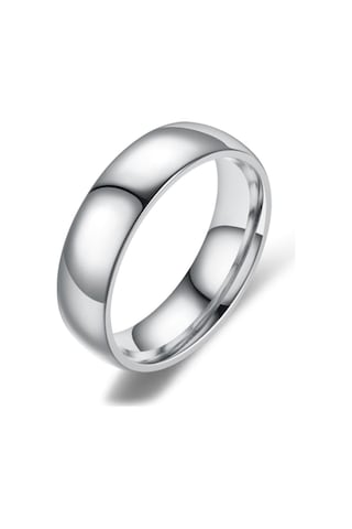 Chavin 6 Mm Söz Bayan Erkek Çelik Yüzük Cr99By Beyaz