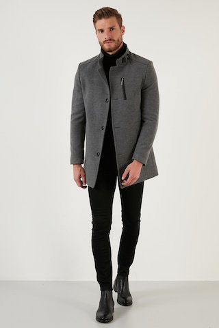 Buratti Slim Fit Düğmeli Dik Yaka Kaşe Erkek Kaban 5840099 Açık Gri