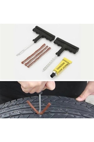 6 Parça Araba Motosiklet Otomobil Bisiklet Lastik Tamir Kiti Araç Bakım Seti Açık Gri