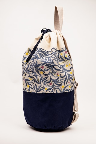 Fabric Craft Bag Sırt Çantası Büyük Boy Unisex Duck Kumaş Günlük Spor Seyahat Çantası Lacivert - Krem