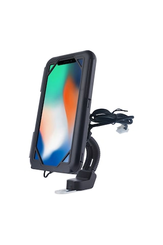 RESOLUT Suporte XL  USB Bağlantılı Motosiklet Bisiklet Telefon Tutucu Su Geçirmez 5.5-7.0 inç arası