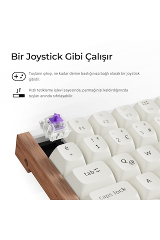 Keychron K2 He Kablosuz Manyetik Anahtar Türkçe Klavye Gateron Çift Raylı Manyetik Bulutsu Anahtarlar K2h-q1-tr