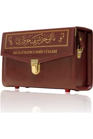 Orta Boy 30 Cüz Kur'an-ı Kerim Muhtasar Mealli, Karton Kapak, Çantalı