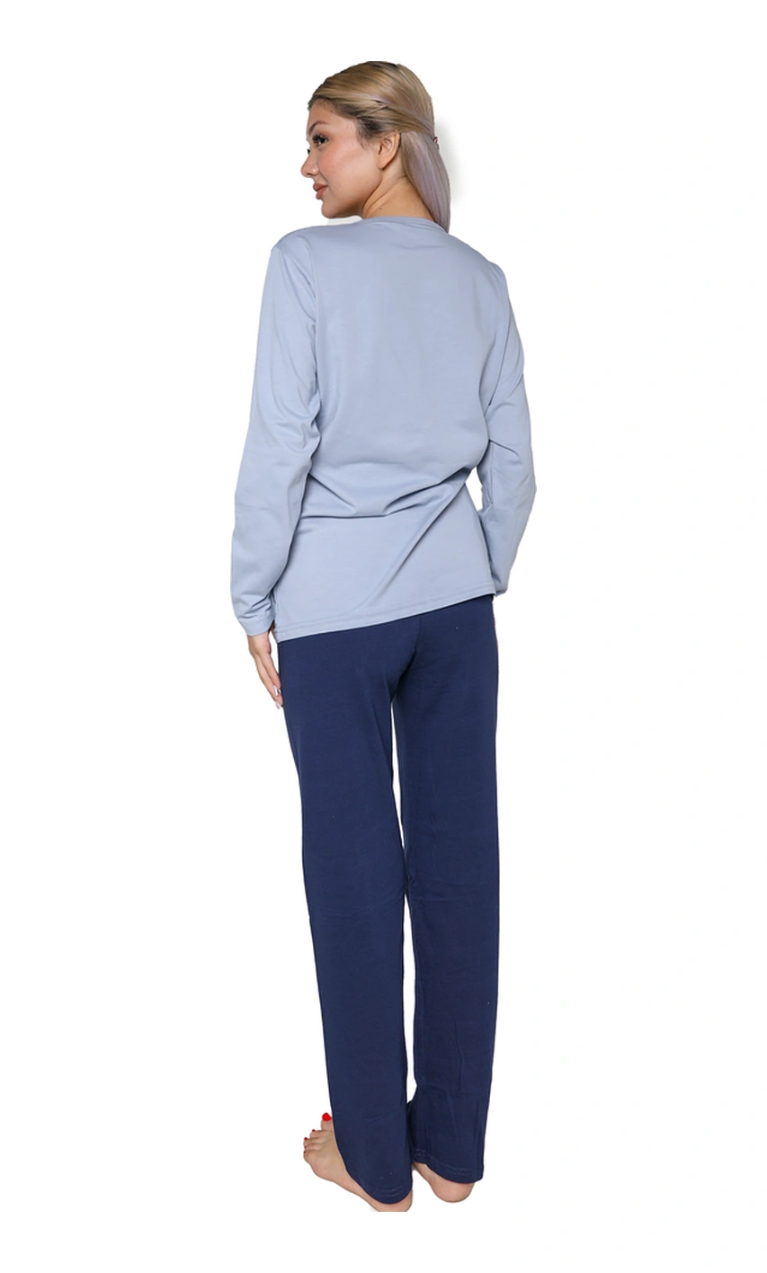 Akbeniz Kadın Uzun Kol Penye Pijama Takımı Lila 41110 LILA