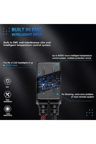 Pazly H7 Ip67 Su Geçirmez Araba Led Far Ampulü Gri - Yüksek Kalite