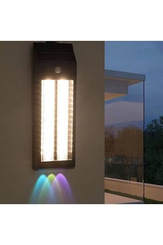 Solar Sensörlü 3 Modlu Animasyonlu Duvar Aplik Siyah