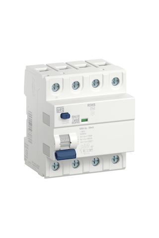 Weg Rdws-ac-30-25-4-d34 3p+n, 25 A, 30 Ma, 6 Ka , Ac Tipi, Kaçak Akım Rölesi