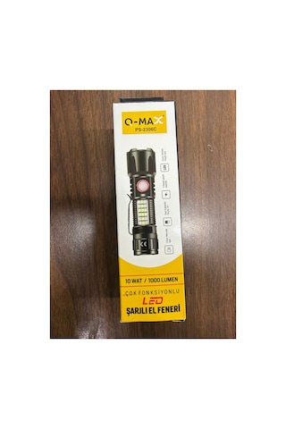 Q-max Ps-2306c Ultra Güçlü Usb Şarjlı Polis El Feneri 1000 Lümen Siyah