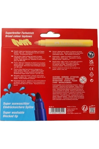 Faber Keçeli Kalem Jumbo 12 Renk Yıkanabilir Superwashable 5062154311000